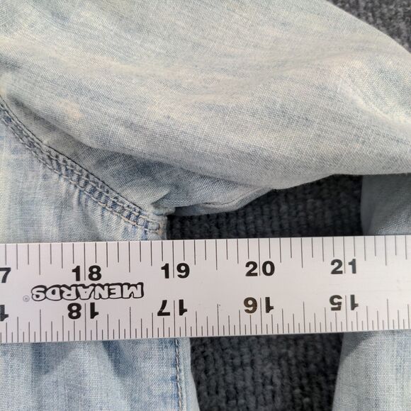 J. Jill Women's Denim Button Up Shirt Blue Small Long Sleeve Chest Pocket Cotton - Picture 12 of 12